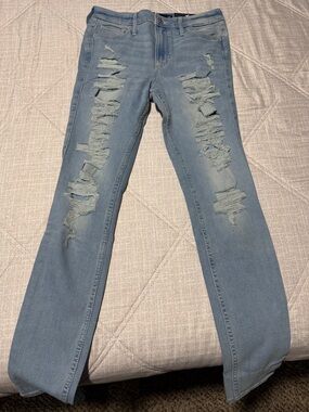 Hollister Light Blue Ripped Skinny Jeans